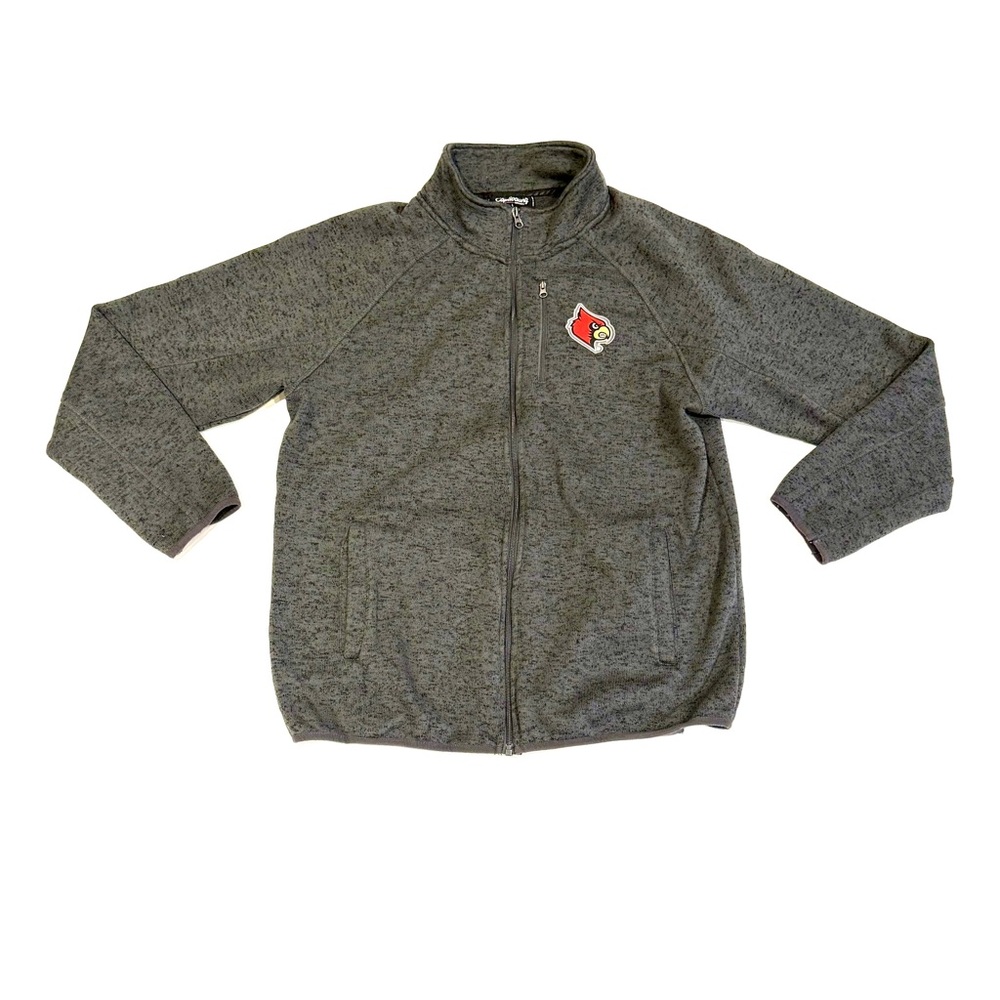 Louisville Cardinals NCAA Dark Gray Logo Zip-up Jacket Large